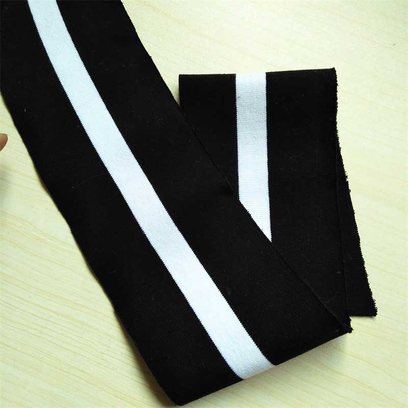 Striped Rib Knit Fabric Collar and Cuff