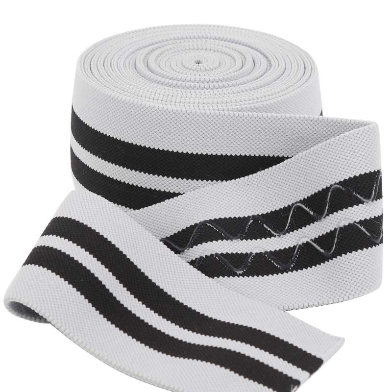 Stripe Woven Elastic Band With Silicon Coated for Non Slip Belt 